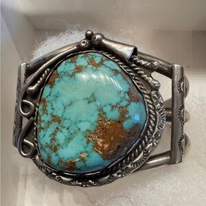 Vintage Silver and turquoise American Indian cuffs.